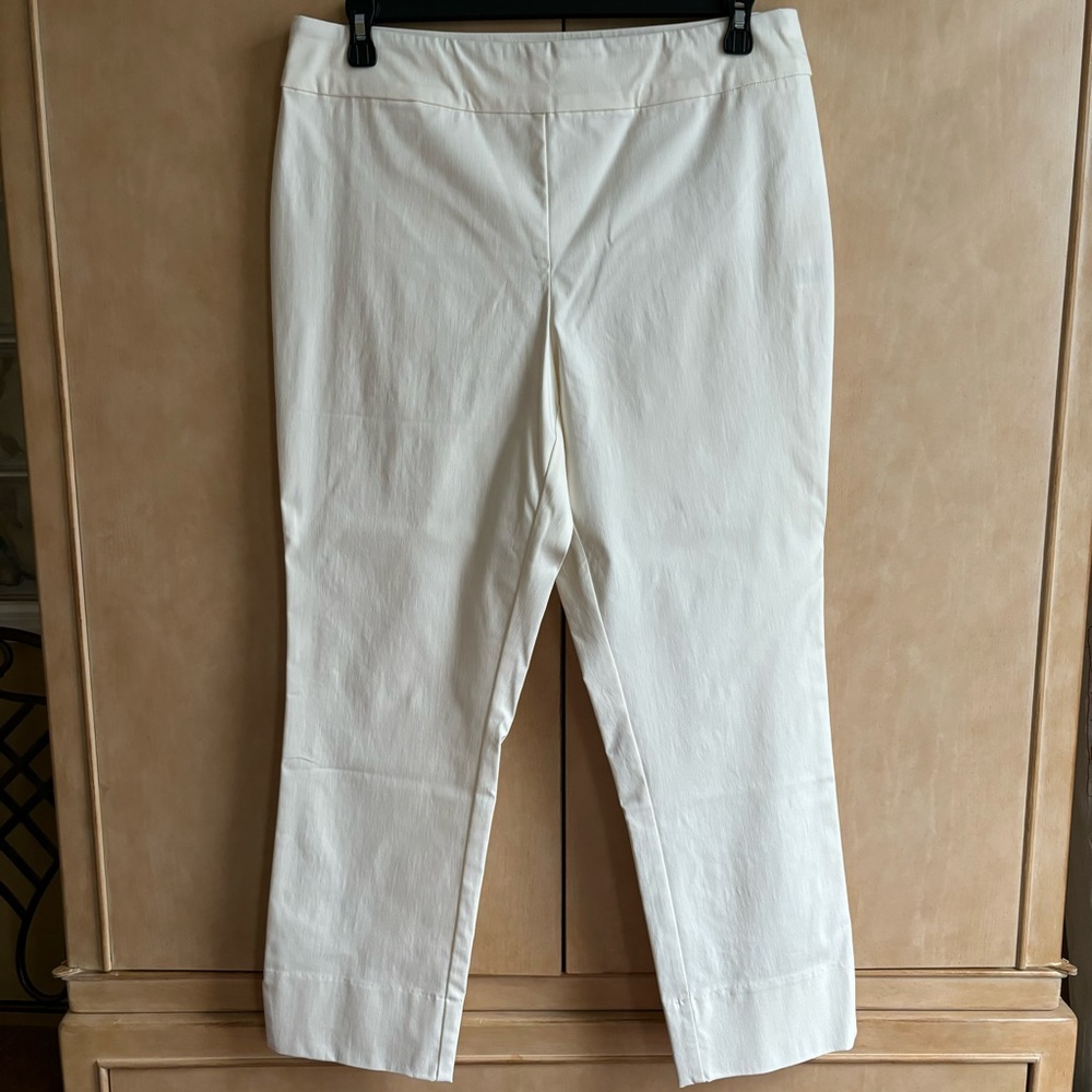 Marla Wynne Flatterfit Ankle Pants. Cloud color (creamy white)16W.